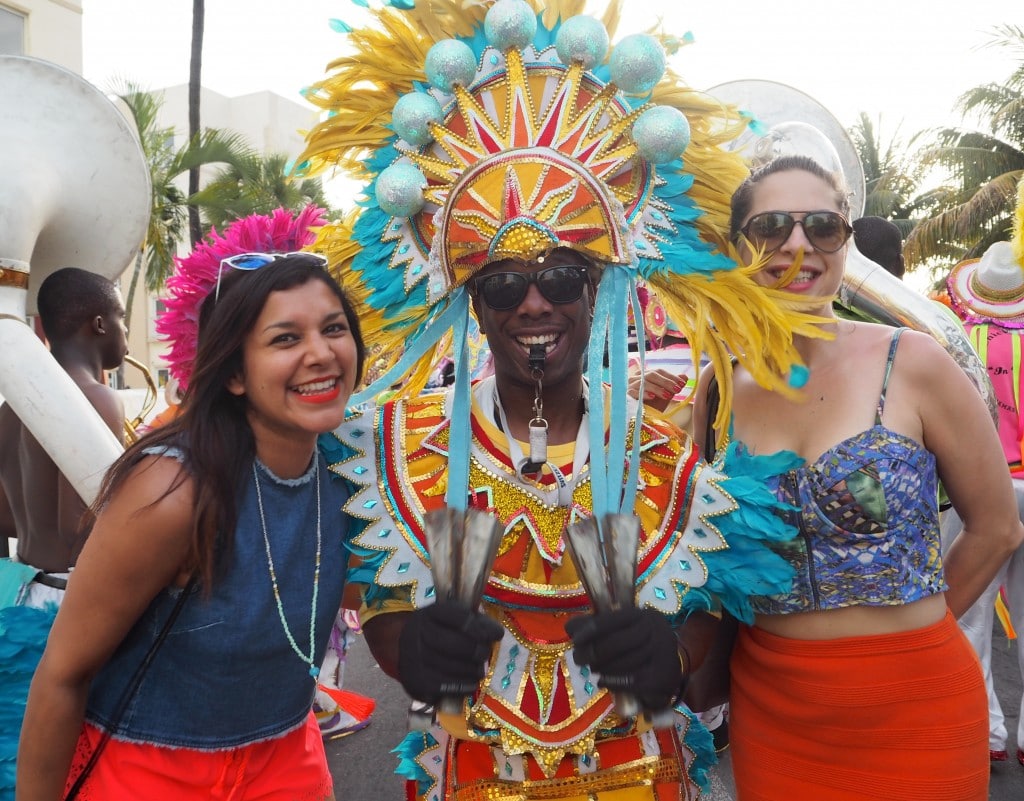 Lady Trekking at bahamas carnival