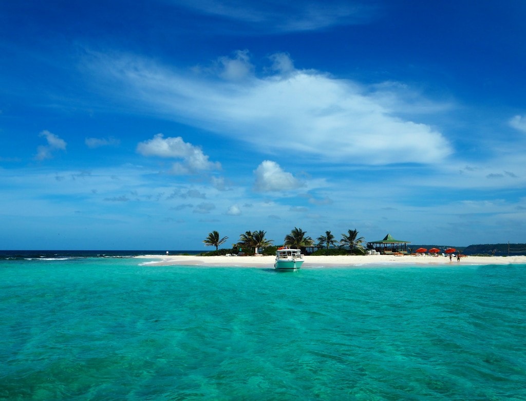 Sandy Cay Anguilla Lady Trekking