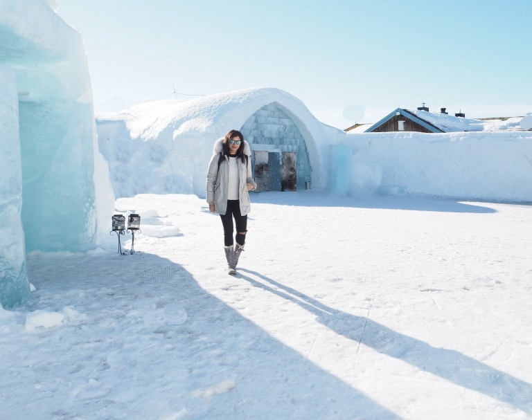 Lady Trekking Bonnie Rakhit Ice Hotel Volvo