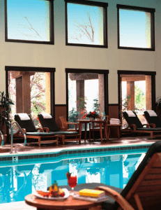 Tenaya Lodge Luxury hotel swimming pool Lady Trekking