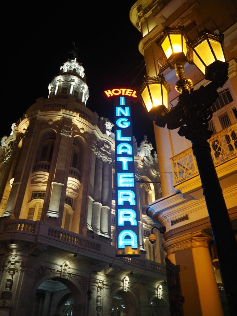 night scenes in Havana Cuba Lady Trekking