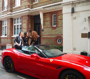 Lady Trekking Bonnie Rakhit and friends Ferrari Cars