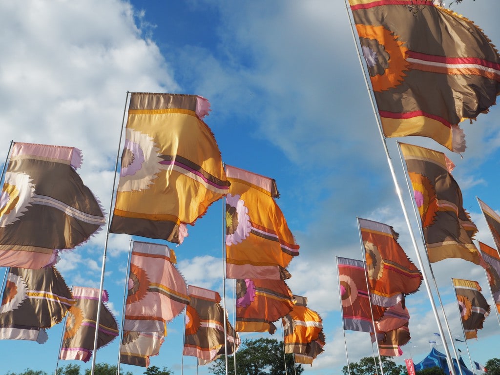 Glastonbury flags 2016 Lady Trekking