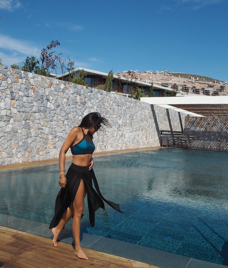 Seafolly simply beach shoot Lady Trekking canyon ranch