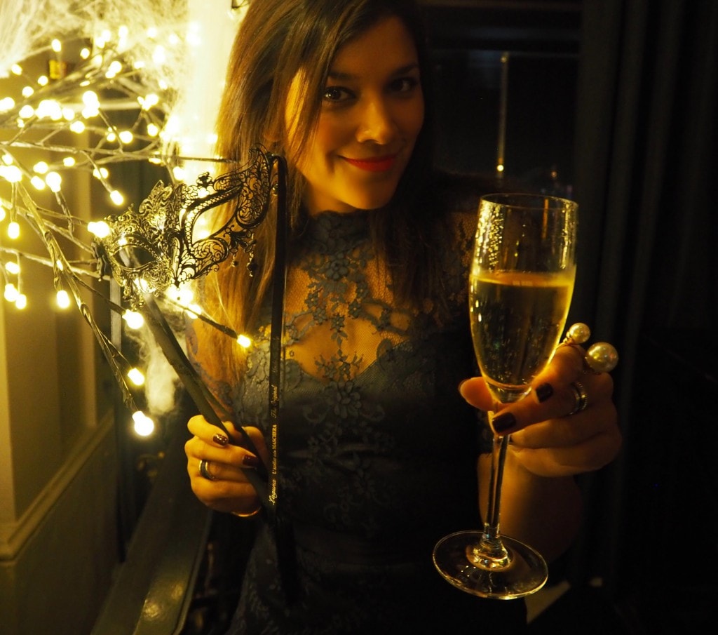 The Veuve Clicquot Halloween Masquerade Ball Lady Trekking