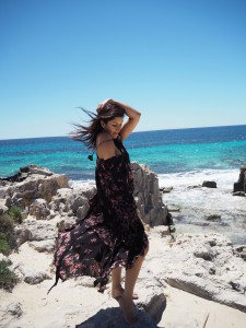 Bonnie Rakhit Lady Trekking in Ibiza beach