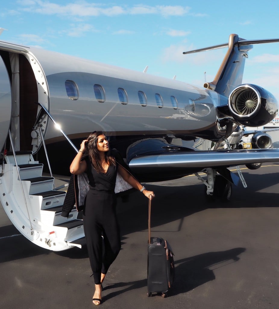 Lady Trekking Bonnie Rakhit what to wear on a flight ted baker