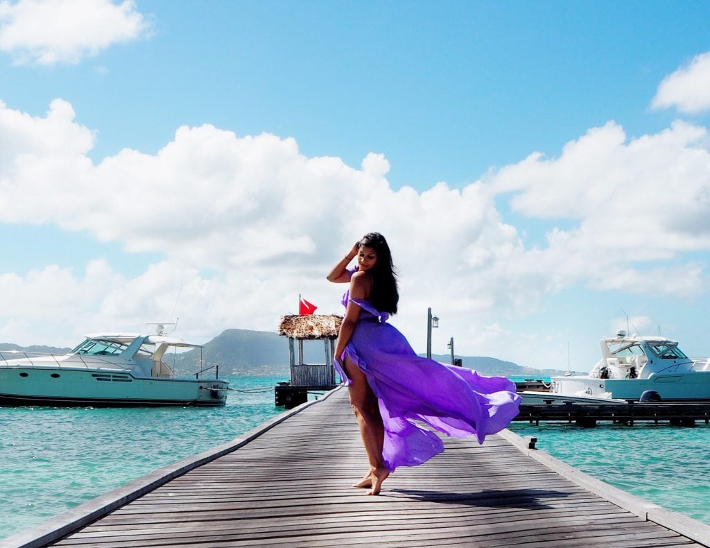 Lady Trekking Bonnie Rakhit in floaty dress in PSV
