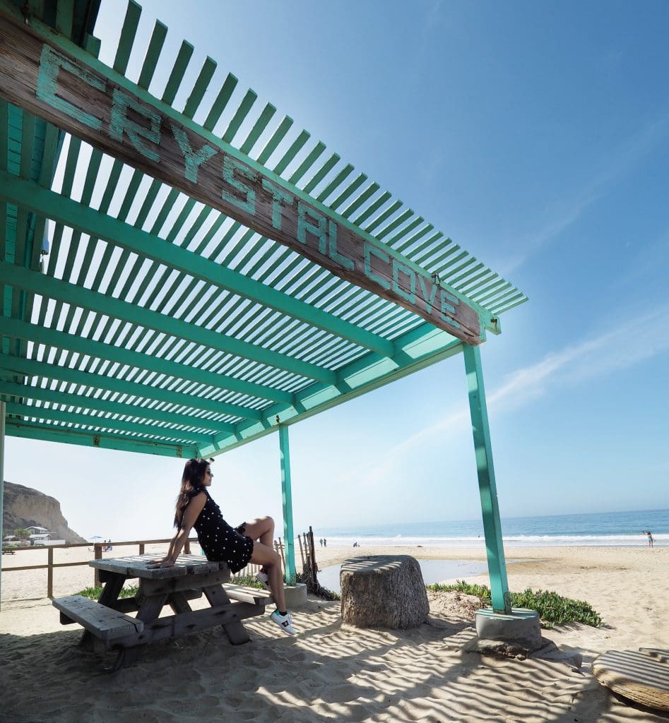 Newport beach crystal cove beach Lady Trekking 